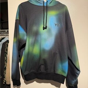 Y-3 Black and Blue Gradient Hoodie